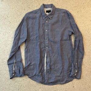 Rag & Bone men’s linen lightweight button down chambray shirt men’s medium fit 2